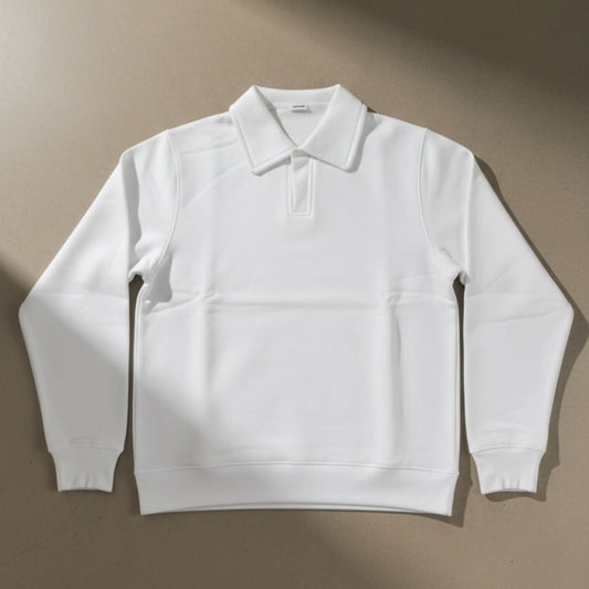 Premium Long Sleeve Polo Sweatshirt – Classic Fit