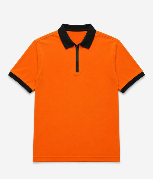 Contrast Zip Polo